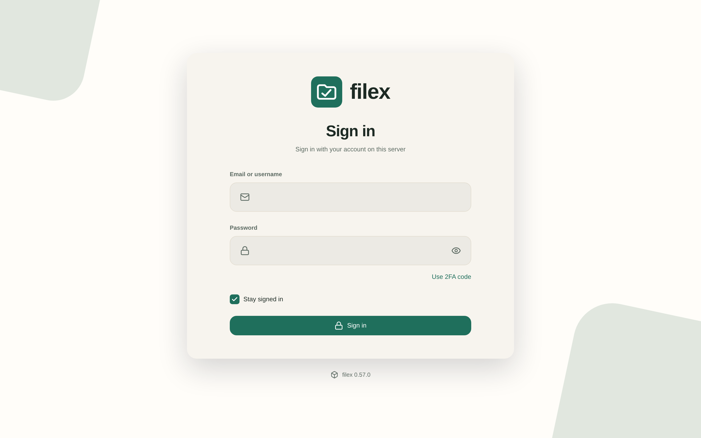 The sign-in page wearing the operator's theme