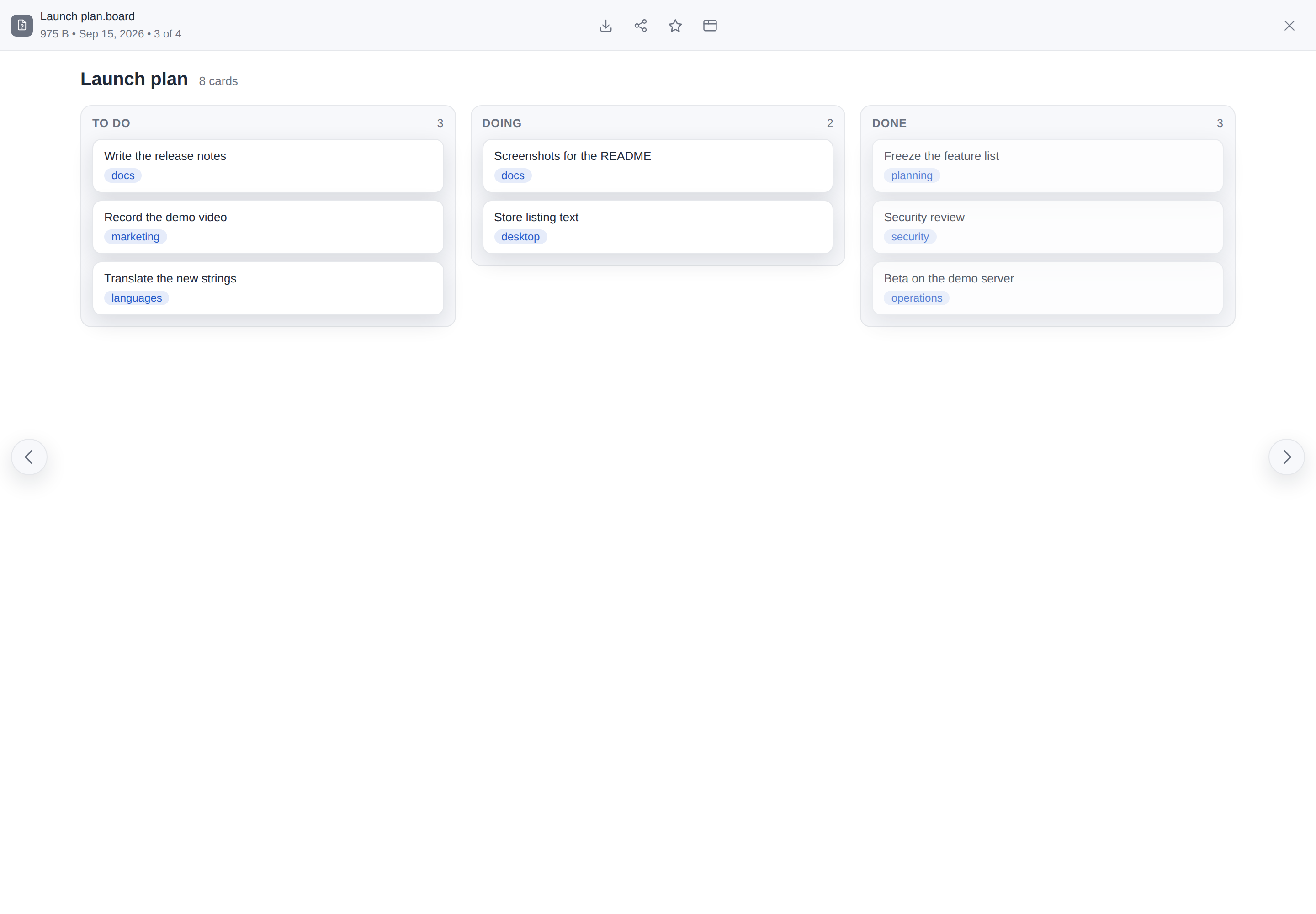 An app's own interface open as a file's viewer
