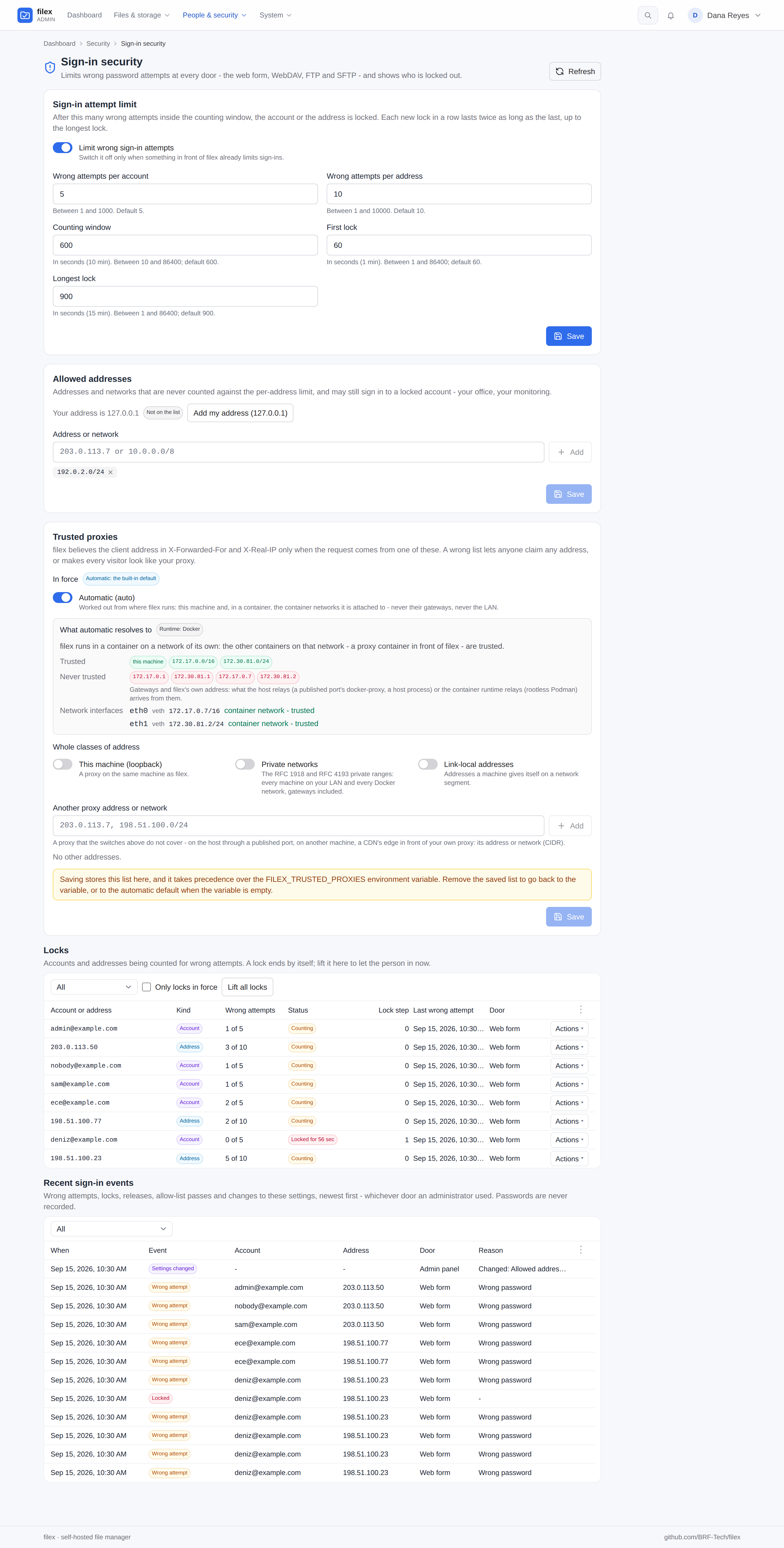 Admin → Sign-in security