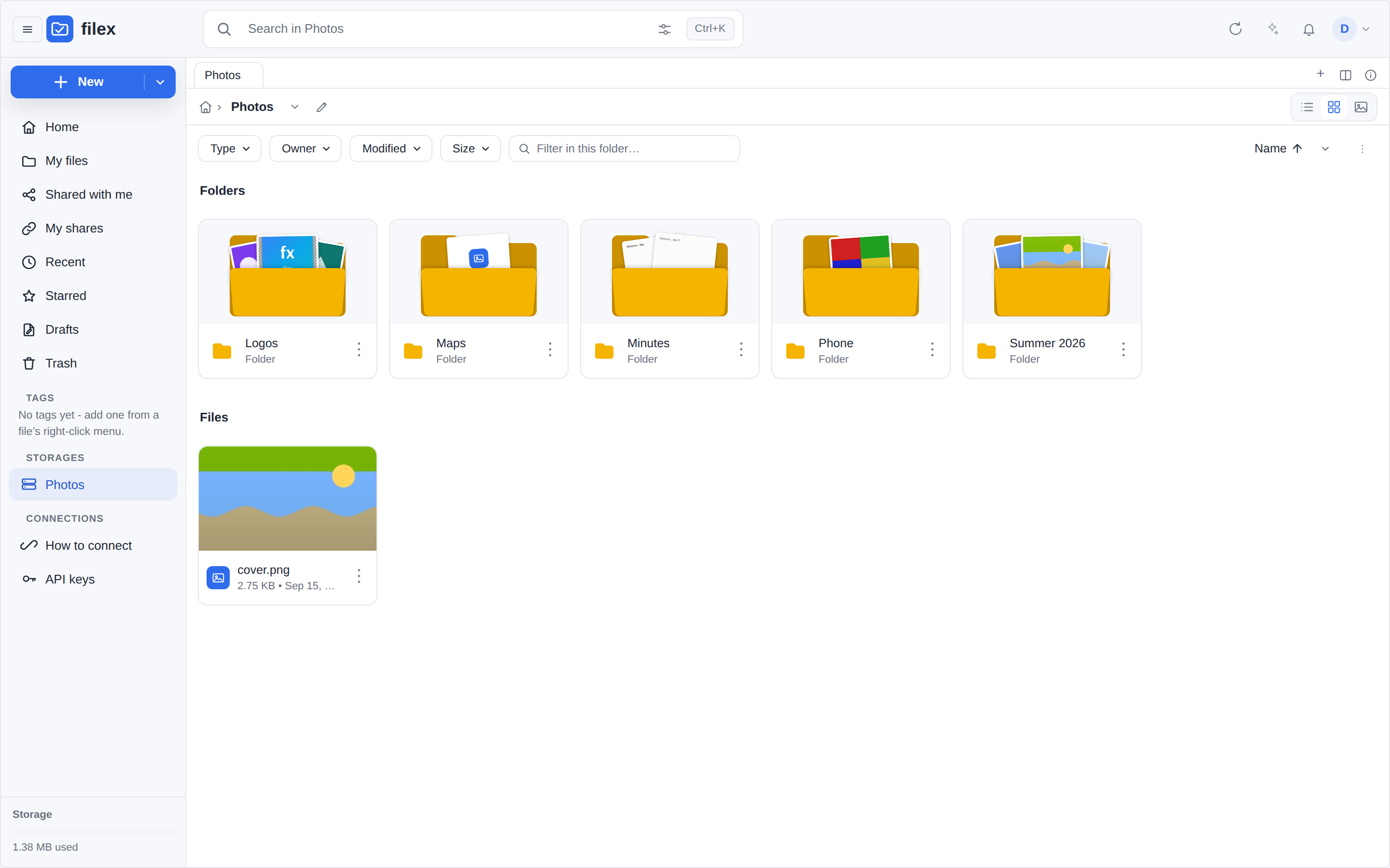 Folders drawn with their newest files
